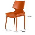 thumbnail image 5 of Benjara Curved Seat Leather Upholstered Dining Chair, Set of 2, Orange, 5 of 5