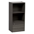 thumbnail image 2 of IRIS USA 3-Tier Wood Storage Shelf with Door, Gray, 2 of 3