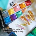 thumbnail image 6 of Metallic Pearl Nail Art Watercolor Pigment Set Solid Watercolor Pearl Gold Powder Smudge Painting Special Set 12 Colors, 6 of 9