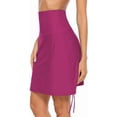 thumbnail image 4 of Womens Swim Skirt Drawstring Tummy Control Swim Bottom with Built-in Brief, 4 of 6