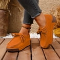 thumbnail image 3 of Platform Wedge Penny Loafers Fashion Sneakers for Women 2025 Fall Suede Wide Width Casual Walking Shoes, 3 of 7