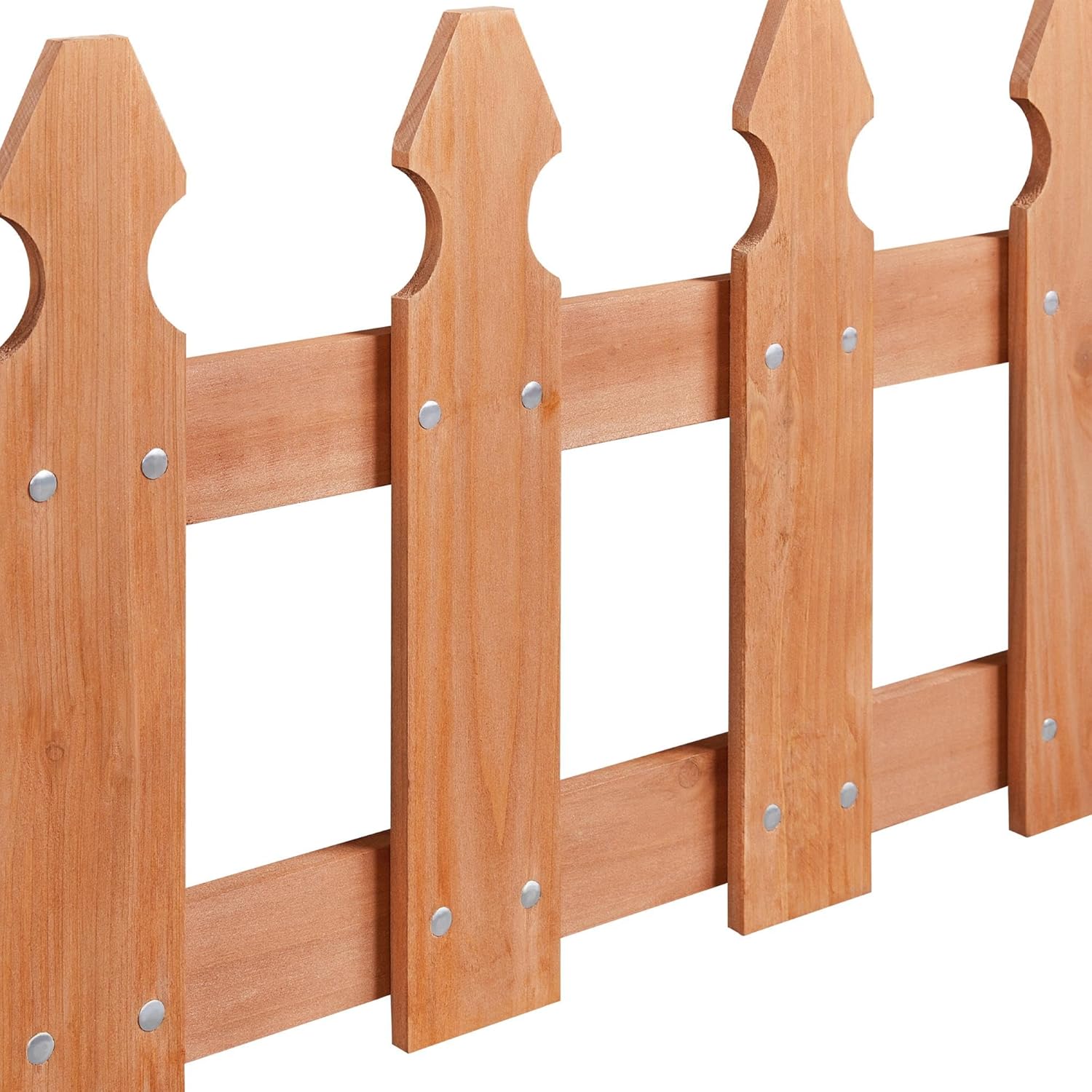 WLTER Wood Picket Garden Fence Edging Fencing Garden Yard Border Edging Panels Posts Flower Plants Pool Fences-177.5 in