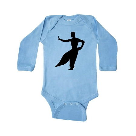 

Inktastic Martial Artist Silhouette in Black Gift Baby Boy or Baby Girl Long Sleeve Bodysuit