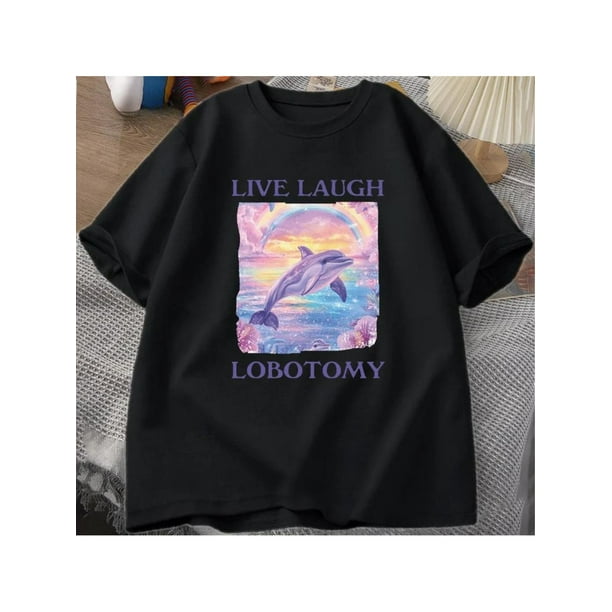T Shirt Men Funny Dolphin Meme T-shirt Silly Weird Short Sleeve Tshirt Unisex Printed T-shirt Tops