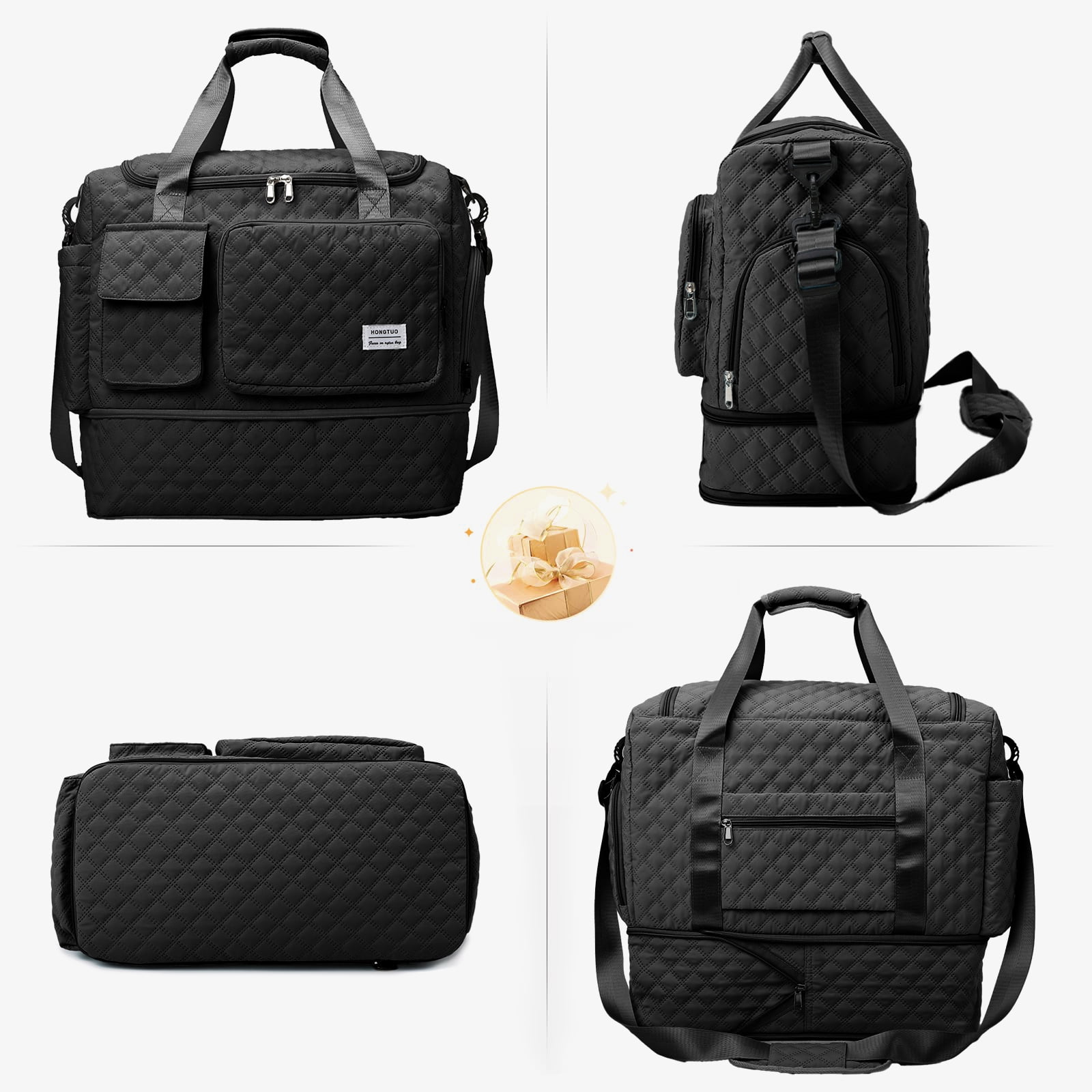 Gynky Travel Duffle Bag Weekender Bags for Women with Shoe Compartment Carry on Overnight Bag with Toiletry Bag Hospital Bag for Labor and Delivery Weekender Overnight Bag for Trave Sport Hospital