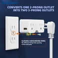 thumbnail image 3 of USB Wall Outlet Extender, Multi Plug Outlet Splitter with USB C & USB A Ports (4.2A in Total), Outlet Extender Wall Tap, 2 Prong to 3 Prong Grounding Adapter Plug, 125V, ETL Listed, White, 1 Pack, 3 of 8