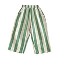 thumbnail image 2 of Kureaily Kids Baby Girl Minimalist Striped Pants Daily Elastic Waist Pants/ 4-5 Years/ Little Kid (Green), 2 of 5