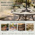 thumbnail image 6 of Round Outdoor Tablecloth with Umbrella Hole and Zipper, Texas Star Brown Tablecloth with Elastic Waterproof, Farmhouse Berry Wooden Vintage Patio Table Covers for 55" - 60" Picnic Pool Tables, 6 of 9