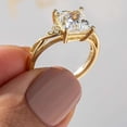 thumbnail image 4 of vylahjewellery Brilliant Princess Diamond Wedding Anniversary Ring with Round Moissanite Twist Shank Engagement Ring 10K Vermeil Yellow Gold Handmade Birthday Ring for Women, 4 of 5