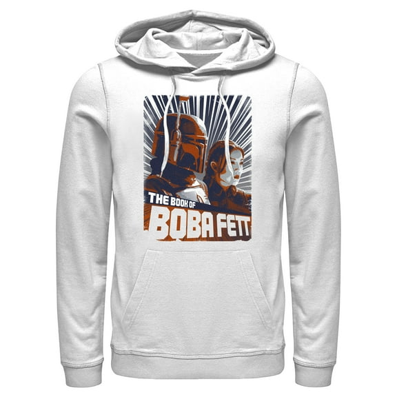Men's Star Wars: The Book of Boba Fett Fennec and Boba Poster Pull Over Hoodie White Large