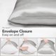 thumbnail image 4 of Deconovo Funda de almohada Queen de seda para cabello y piel, paquete de 2, gris, fundas de almohada de satén con cierre de sobre, protector de almohada suave y antideslizante, 4 of 8