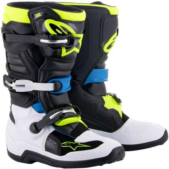 Alpinestars Tech 7S Youth Off-Road Motorcycle Boots - White/Blue/Yellow/Black / 7