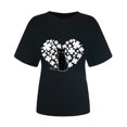 thumbnail image 1 of Camiseta de manga corta con estampado de cuello redondo a la moda para mujer, blusa suelta informal, Tops Fridja  gope4836, 1 of 5