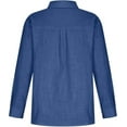 thumbnail image 4 of Aricy Women Button Down Shirts Dressy Casual Tops Business Work Blouses Gauze Cotton Linen Long Sleeve Shirts V Neck Loose Blouse Plus Size Elegant Tunic Top, 4 of 4