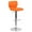 Orange Vinyl, variant on Flash Furniture Jeremy Contemporary Brown Vinyl Adjustable Height Barstool with Vertical Stitch Back and Chrome Base