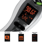 Mobi Ultra Pulse Ear & Forehead Digital Thermometer with Pulse Rate Monitor, Flashlight and Talking Readout in 3 languages