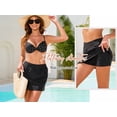 thumbnail image 6 of RELLECIGA Women's High Waisted Swim Skirt Sporty Skort Bathing Suit Skirt Black Swimsuit Skirt Tankini Bottoms with Shorts, 6 of 11