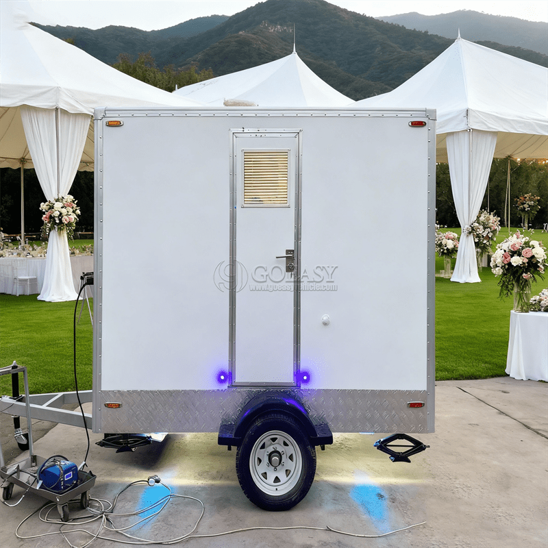 Goeay Mobile Shower and Restroom Trailer with Hot Water and Privacy Stalls for Outdoor Activities