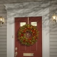 thumbnail image 2 of National Tree Company Pre-Lit Artificial Christmas Wreath, Green, Valley Pine, White Lights, Decorated with Berry Clusters, Christmas Collection, 24 Inches, 2 of 5