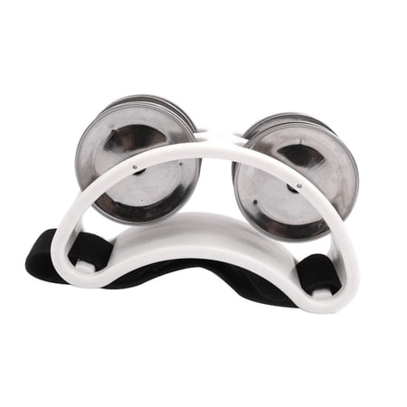 Tambourine With Steel Musical Instrument Accessory For Guitar /Drum White