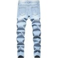 thumbnail image 2 of Boy's Skinny Fit Ripped Destroyed Distressed Fashion Kids Stretch Slim Jeans Pants, 2 of 10