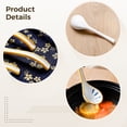 thumbnail image 4 of Asian Ceramic Soup Spoons 4 Pack, Blue and White Porcelain Large Serving Spoons, Traditional Oriental Design, Gold Trim Deep Bowl Spoons for Ramen, Pho, Rice Dishes, 6.3 inch Length, 4 of 6