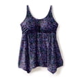 thumbnail image 4 of Swim 365 Women's Plus Size Longer-Length Handkerchief Hem Tankini Top, 4 of 6