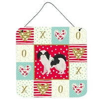Japanese Chin 2 Love Wall or Door Hanging Prints Red