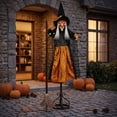 thumbnail image 7 of ShengapQ Halloween Decorations Luminous Witch Hanging Prop Terrifying Outdoor Décor Scary Voice Activation Ghost Toy, 71in, 7 of 7