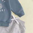 thumbnail image 6 of NOLDARES Kids Toddler Outfits 2Pcs Long Sleeve Graphic Round Neck Sweatshirt Sweatpants Casual Fall Winter Clothes Set Size:6-12 M,Blue, 6 of 6