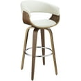 thumbnail image 6 of Upholstered Bar Stool, White/Walnut, 6 of 9