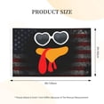 thumbnail image 3 of Cool Turkey Face With Sunglasses Funny Thanksgiving Turkey 3x5 Double Sided Flag Fade Resistant Banner Polyester Flag with 2 Brass Grommets For Indoor Outdoor13, 3 of 8