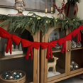 thumbnail image 2 of 6 Foot Velvet Bow Christmas Staircase Garland, Pre Attached Fabric Bow Decor Strand, Festive Trim for Mantel, Banister and Fence Indoor Outdoor Farmhouse Winter Holiday Home Styling,Red, 2 of 7