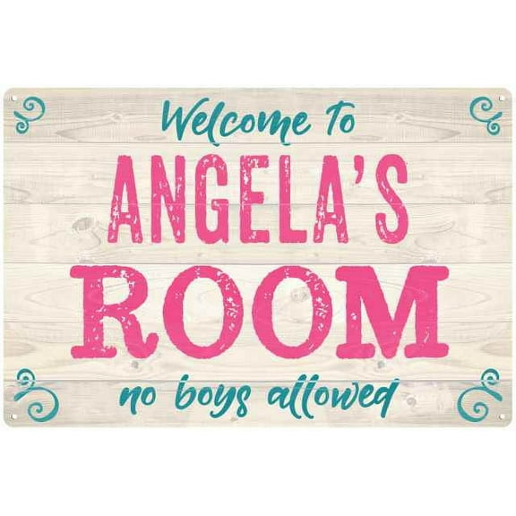 ANGELA'S Room Kids Bedroom Sign 8x12 Metal Sign 208120089234