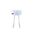 thumbnail image 3 of 16" X 16" X 26" White And Natural Bentwood End Table, 3 of 4