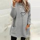 thumbnail image 2 of Gibobby Divertidas Sudaderas Sudadera casual de manga larga con cuello redondo de felpa de otoño o invierno para mujer con bolsillo (Gris, XL), 2 of 5