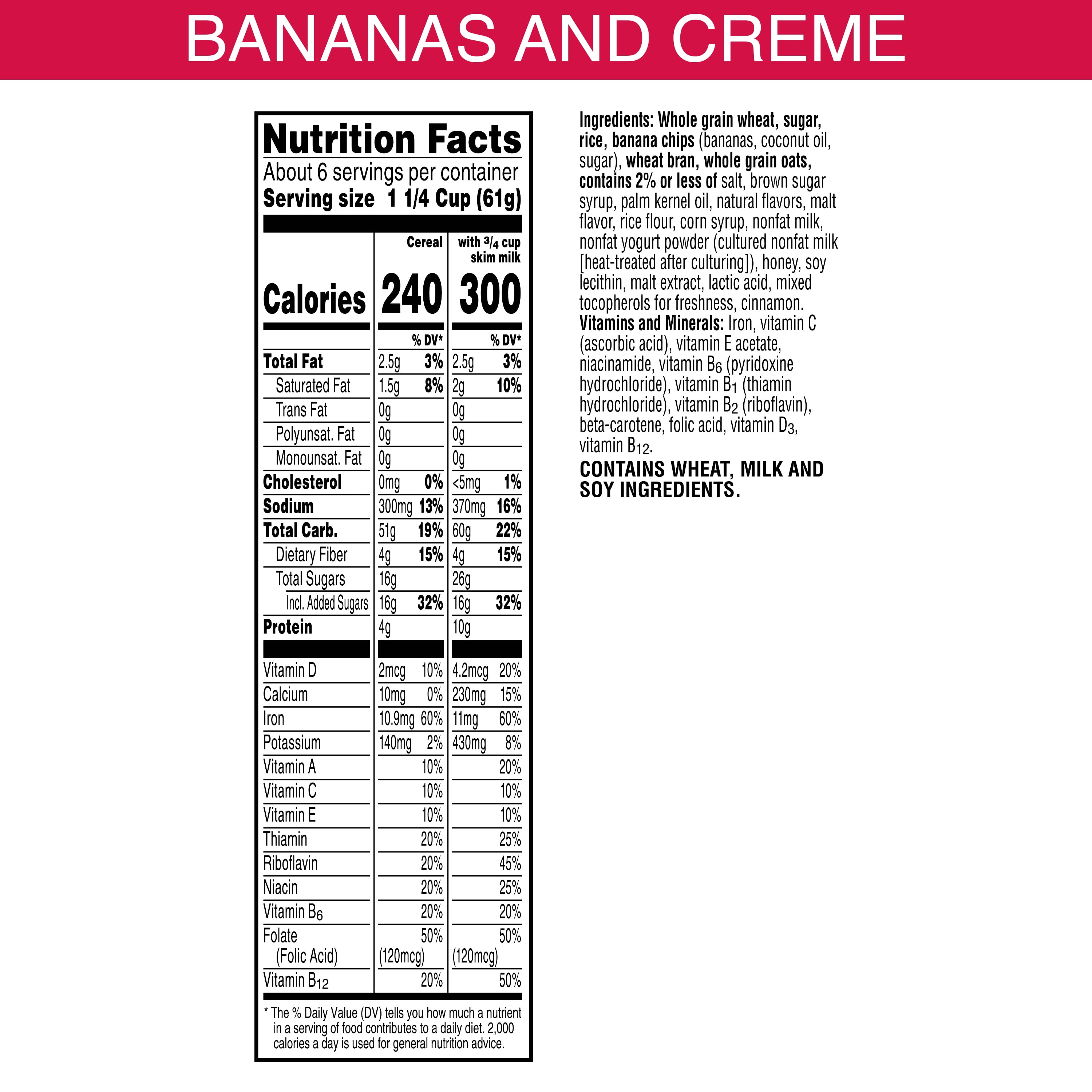 Kelloggs Special K Banana Crème Breakfast Cereal, 13.1 oz Box