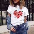 thumbnail image 1 of ICHUANYI Clearance Women Bicycle T-shirt Summer Casual Tops Korean Harajuku Style Graphic Tops(White, XL) ICHUANYI WER2023081007472, 1 of 9