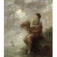 thumbnail image 2 of Fantin-Latour, Henri 15x17 Black Ornate Wood Framed with Double Matting Museum Art Print Titled - Ariadne, 2 of 4