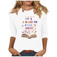 thumbnail image 2 of Jienlioq Hauts à Manches Longues pour Femmes Mode Féminine Imprimé Décontracté Chandail Col Rond T-Shirt Manches 3/4 Offres Cyberlundi, 2 of 4