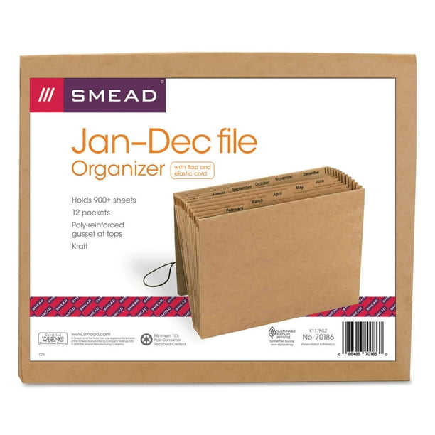 Smead Kraft Expanding Files Monthly 12 pockets with Flap Letter