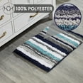 thumbnail image 4 of Better Trends 17" x 24" Bathroom Rugs 100% Polyester Soft Water Absorbent Non Slip Bath Mat Machine Washable Rug Griffie Collection - Blue, 4 of 8