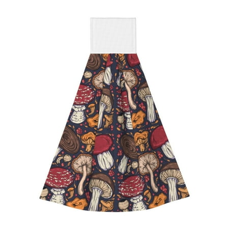 

Ocsxa Forest Wild Mushroom for Hand Towels Hand Wipes with Velcro Soft and Fast Absorbent Hanging Towels Reusable Cleaning Cloth for Kitchen/Bathroom/Laundryroom 14x18In