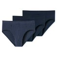thumbnail image 1 of SCHIESSER Braguitas para hombre, paquete de 3 - «95/5», supermini, algodón elástico, lisas/rayadas Azul L (Large), 1 of 4