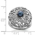 thumbnail image 4 of Auriga 925 Sterling Silver Rhod-pltd Filigree Pattern CZ Accented Black FWC Pearl Round Ring for Women Size- 6, 4 of 6