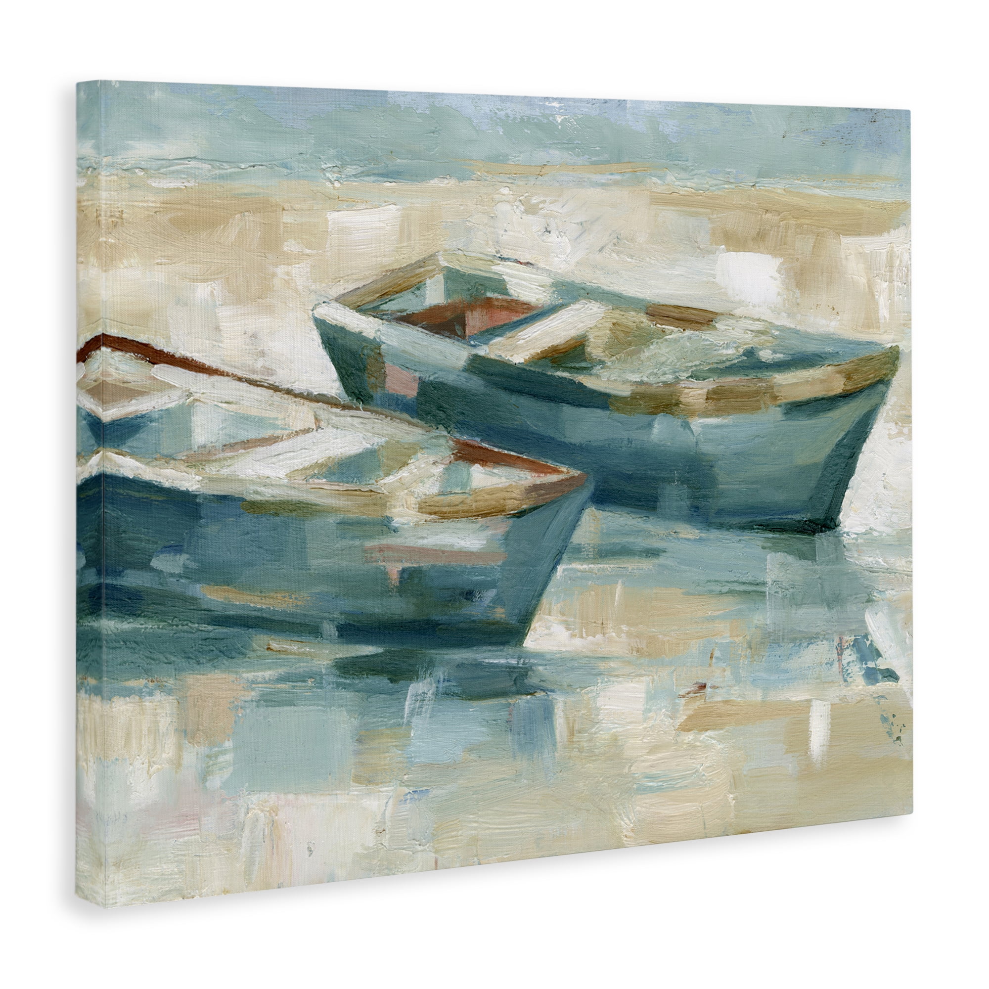 Stupell Industries Two Boats Abstraction Transportation Painting Wrapped Canvas Art Print Wall Art, 30 x 24