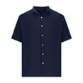thumbnail image 5 of Xixinqiwan No Boundaries Mens Beach Linen Shirts Short Sleeve Button-Up Casual Summer T Shirt Vacation Wedding Tops, 5 of 5