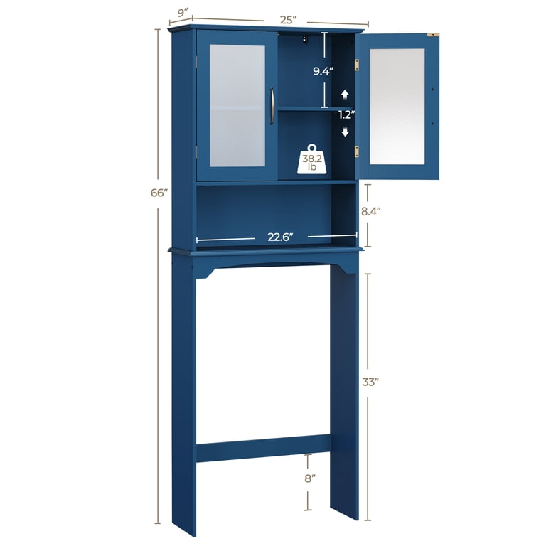 Renwick Modern Over-the-Toilet Storage Cabinet for Bathroom, Navy
