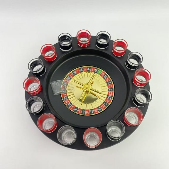 zoragarria Party games,Shot Glass Roulette Game and Drinking Dice Set - 16pcs Glasses and 2 Balls for Adults, Family Gathering, Bar, Party Supplies