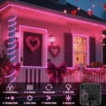 thumbnail image 3 of Luces solares en forma de cuerda QITONG de 2 x 10 m, 100 LED, color rosa, impermeables, 3 of 7